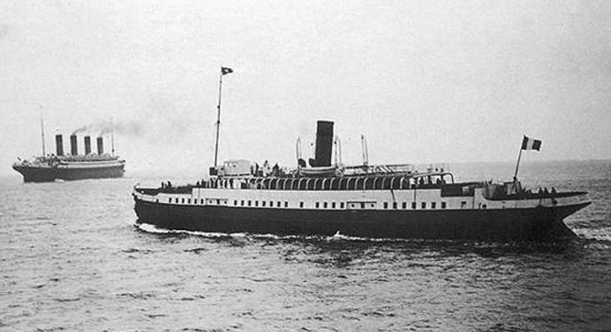 Nomadic & Olympic at Cherbourg Titanic History